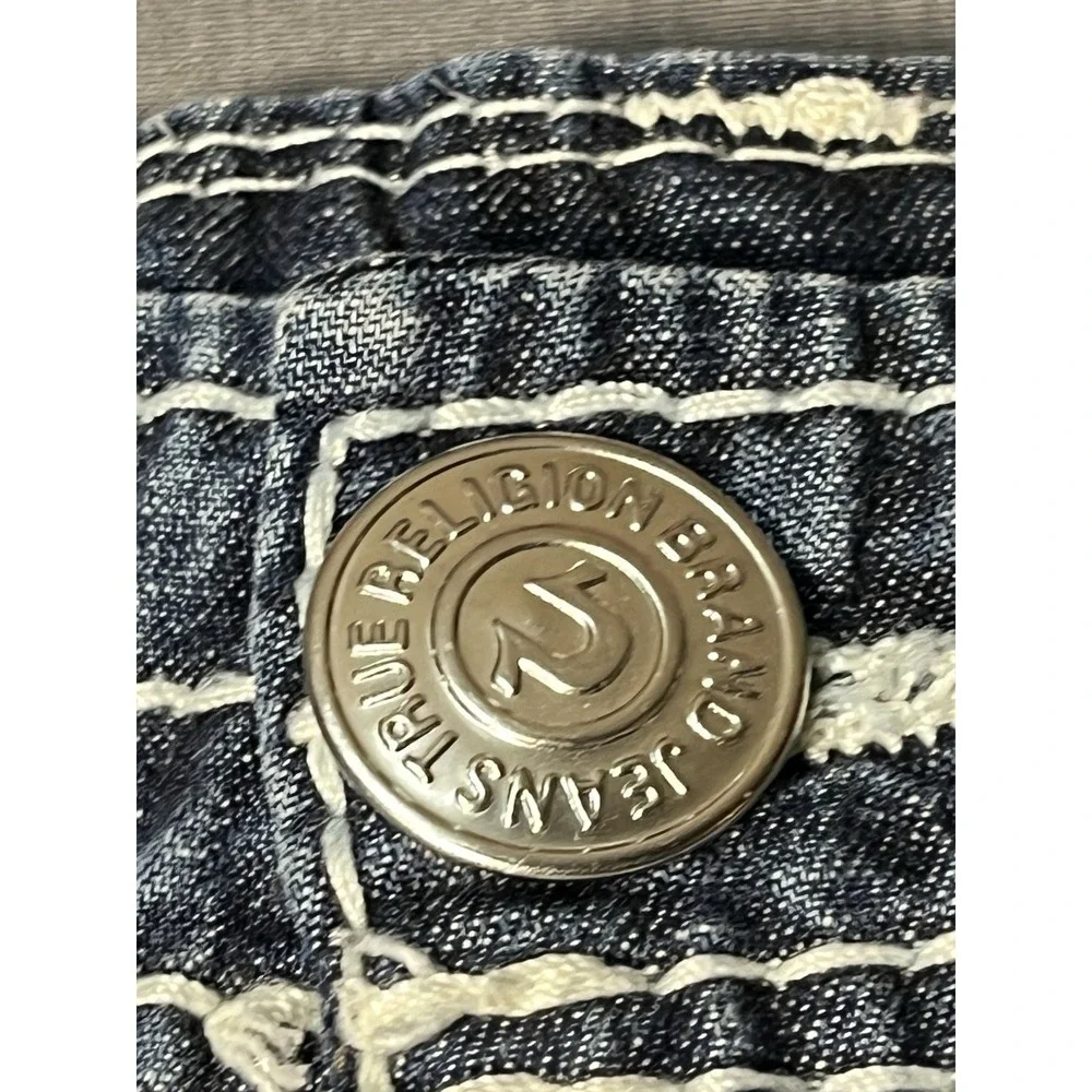 TRUE RELIGION Commander Big T Cargo Shorts Mens 42 Denim Drawstring
